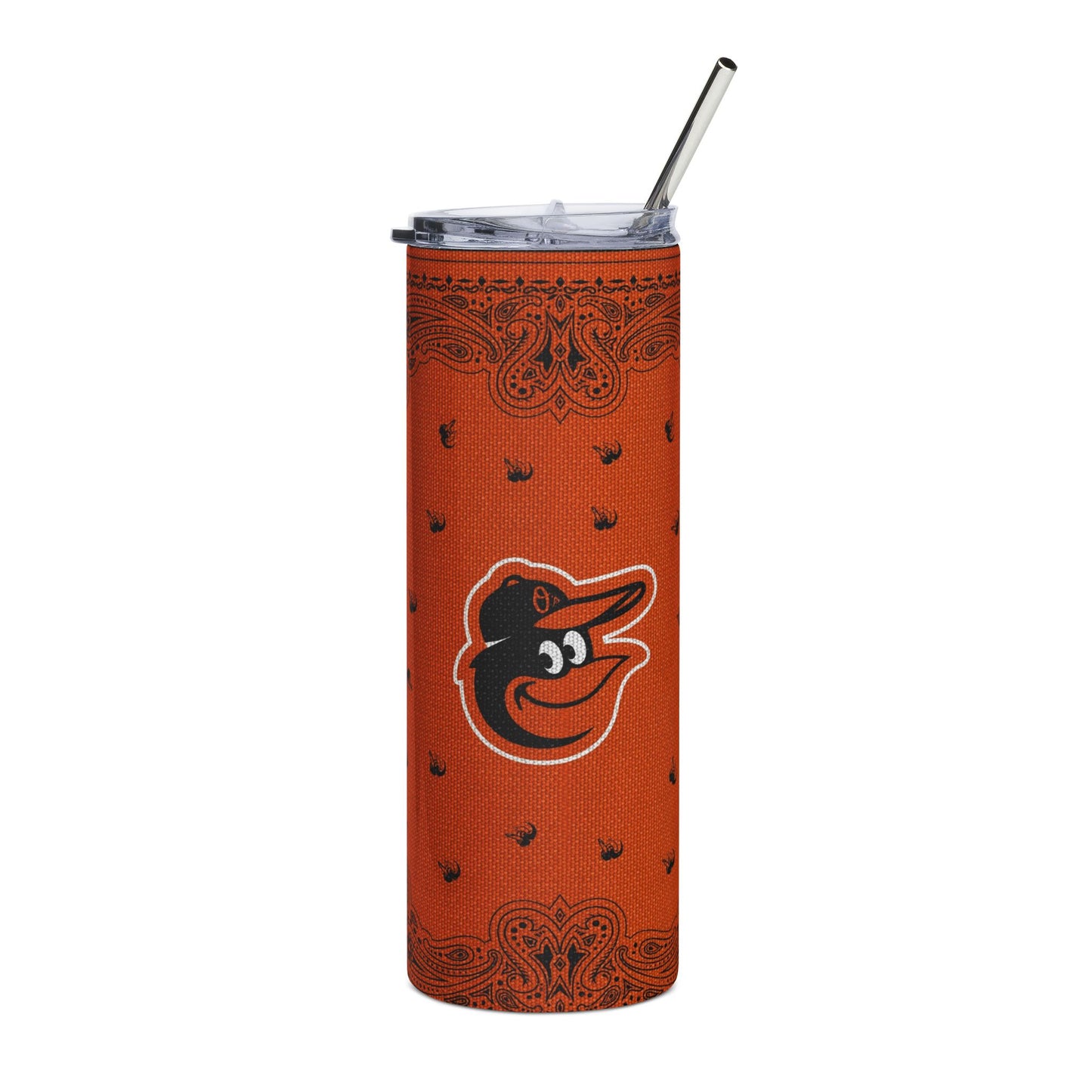 Sports Collection Orange Orioles Bandana Stainless Steel Tumbler, 20oz