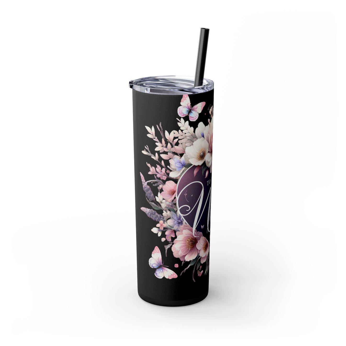 Mother's Day Skinny Tumbler with Straw - 20oz Floral Design