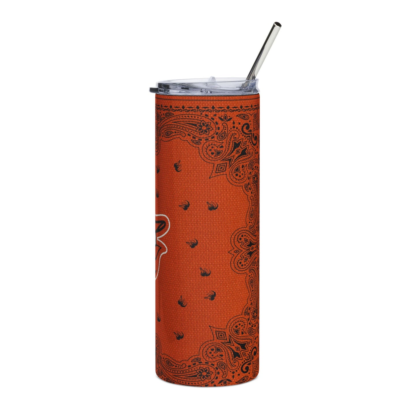 Sports Collection Orange Orioles Bandana Stainless Steel Tumbler, 20oz