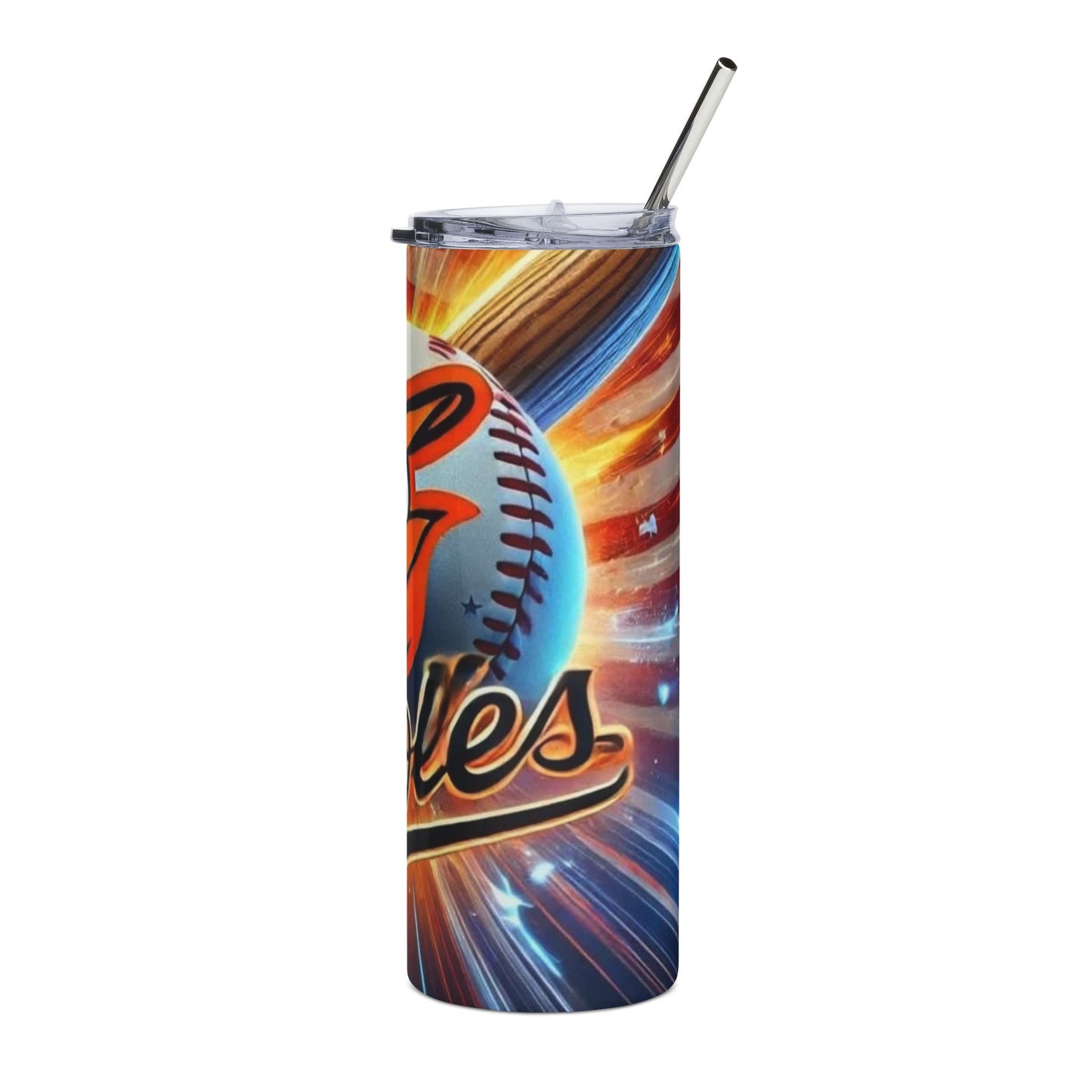 Sports Collection Orioles Stainless Steel Tumbler 20oz — Patriotic Baseball Travel Cup
