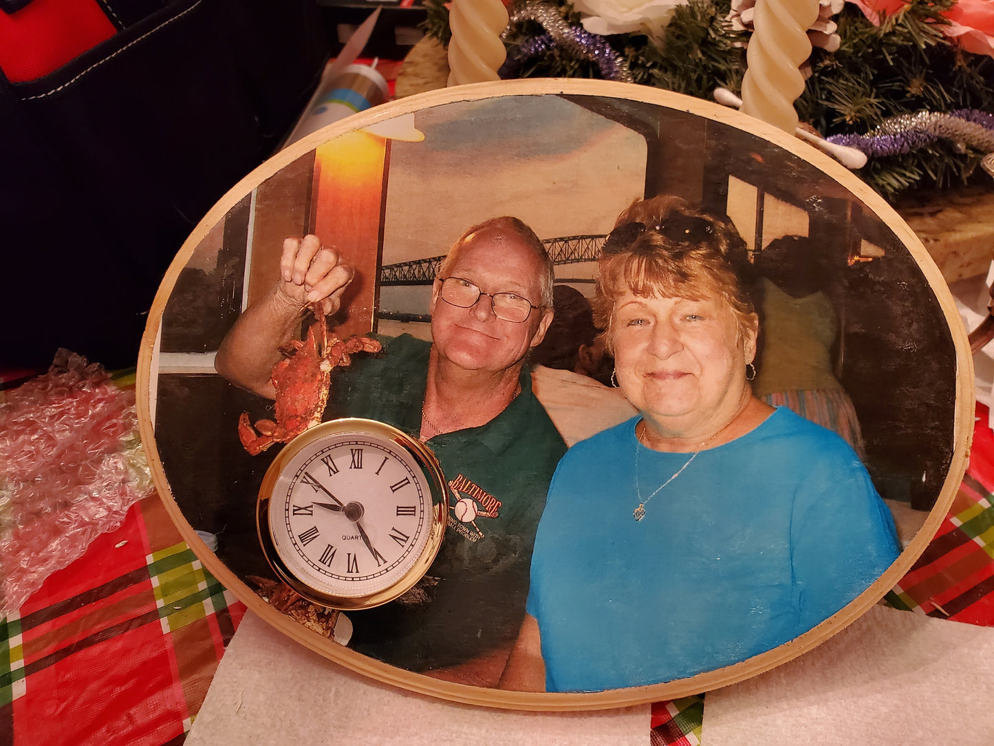 Oval 5x7 Wooden Clock