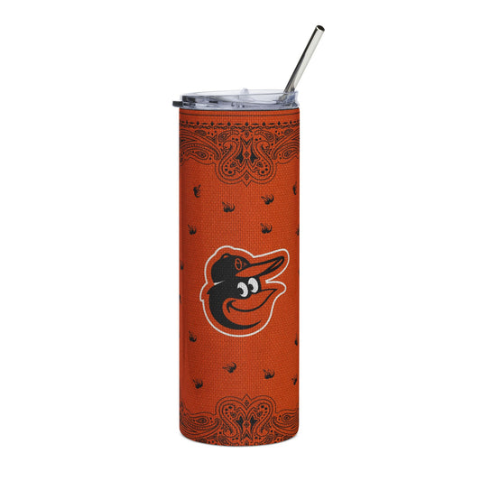 Sports Collection Orange Orioles Bandana Stainless Steel Tumbler, 20oz