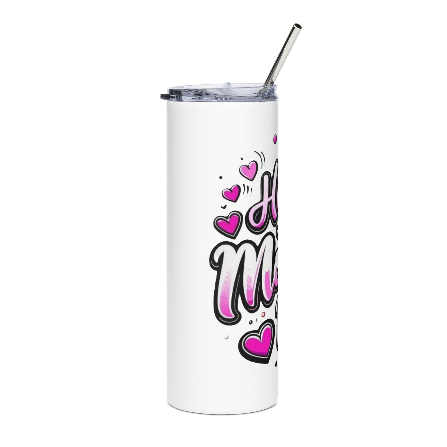 Happy Mother's Day 20oz Stainless Steel Tumbler — Pink Heart Travel Mug