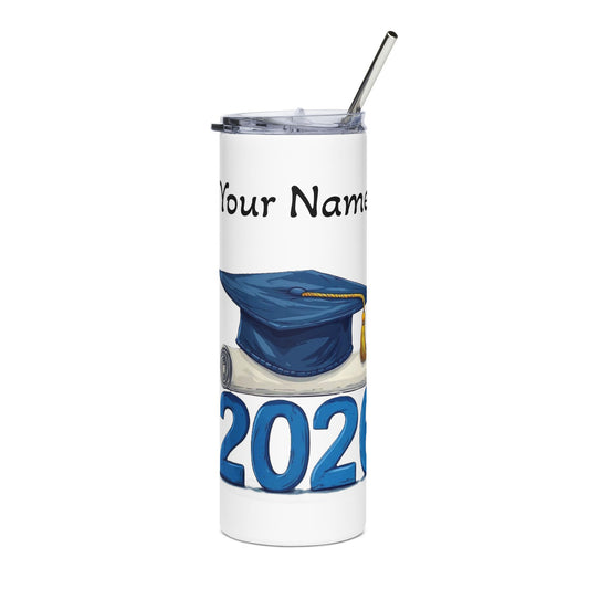 2026 Graduation Stainless Steel Tumbler – Personalized Grad Cap & Diploma Travel Cup