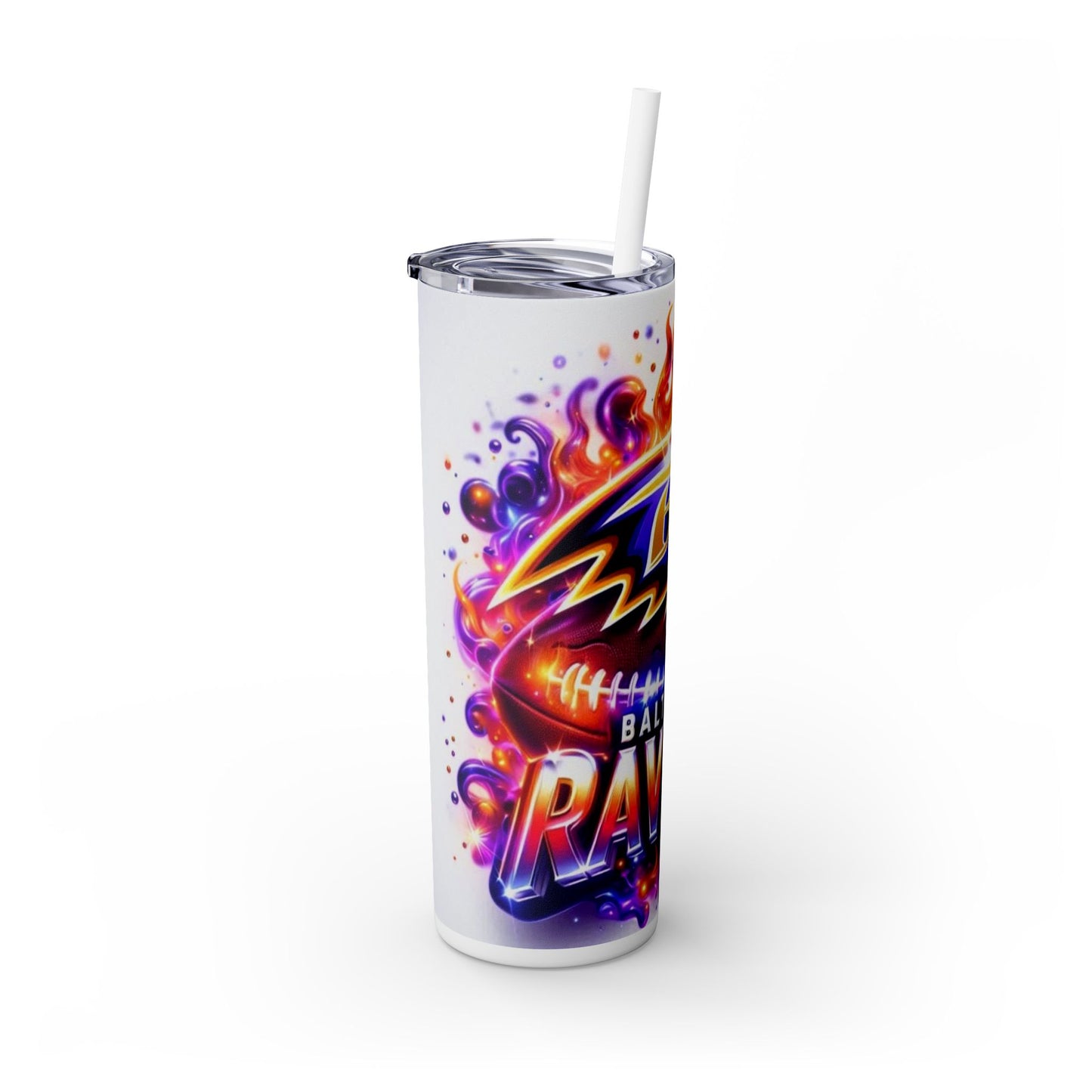 Baltimore Ravens Skinny Tumbler, 20oz | Sports Fan Travel Mug | Game Day Drinkware | NFL Gift for Her | Custom Cups | Vibrant Design