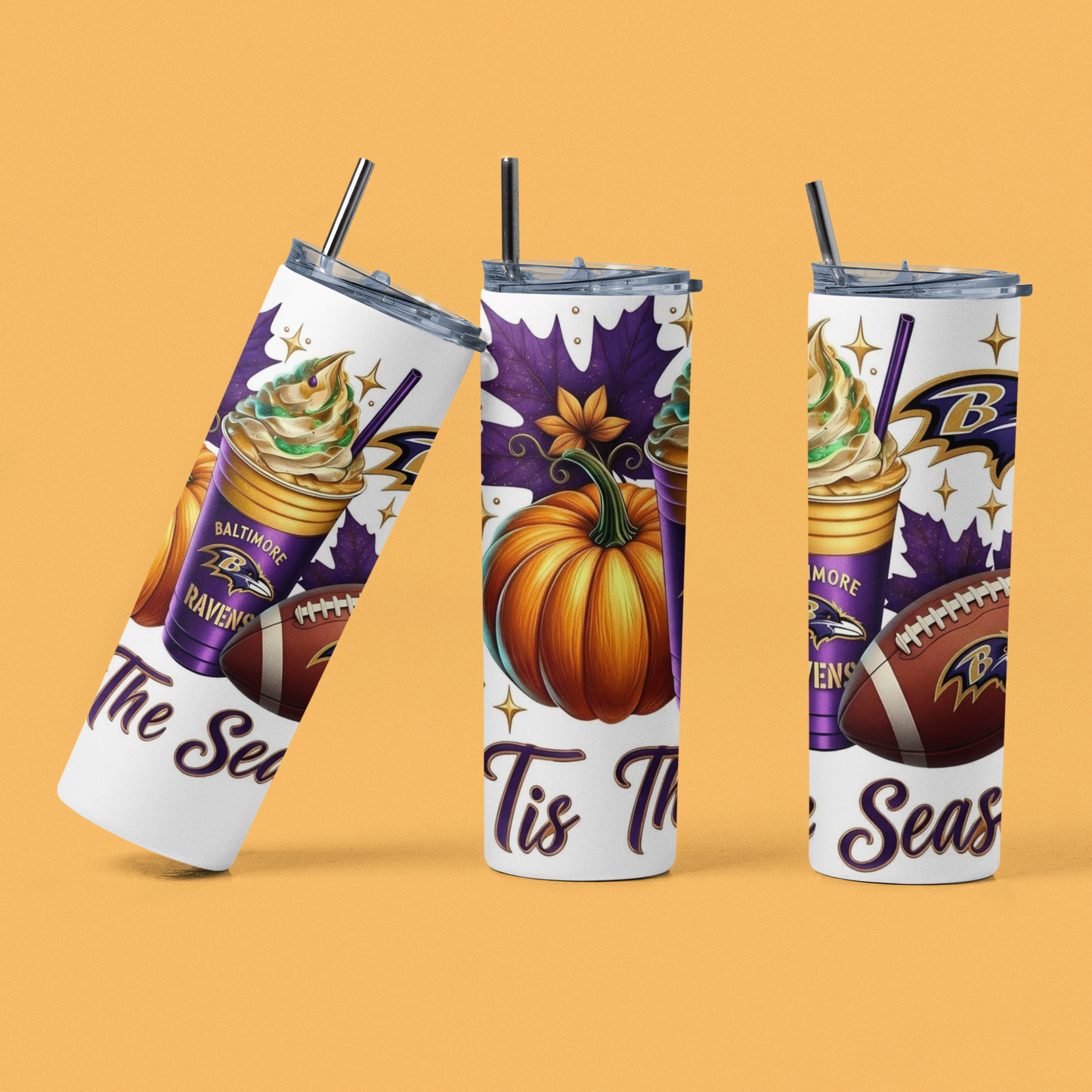 Tis the Season Ravens 20oz Stainless Steel Tumbler