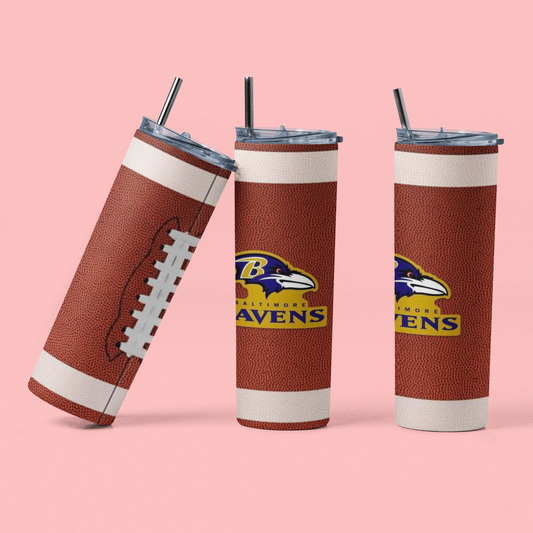 The Ravens Football 20oz Stainless Steel Tumbler