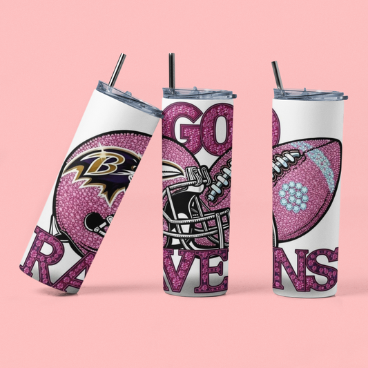 Ravens Pink 20oz Stainless Steel Tumbler